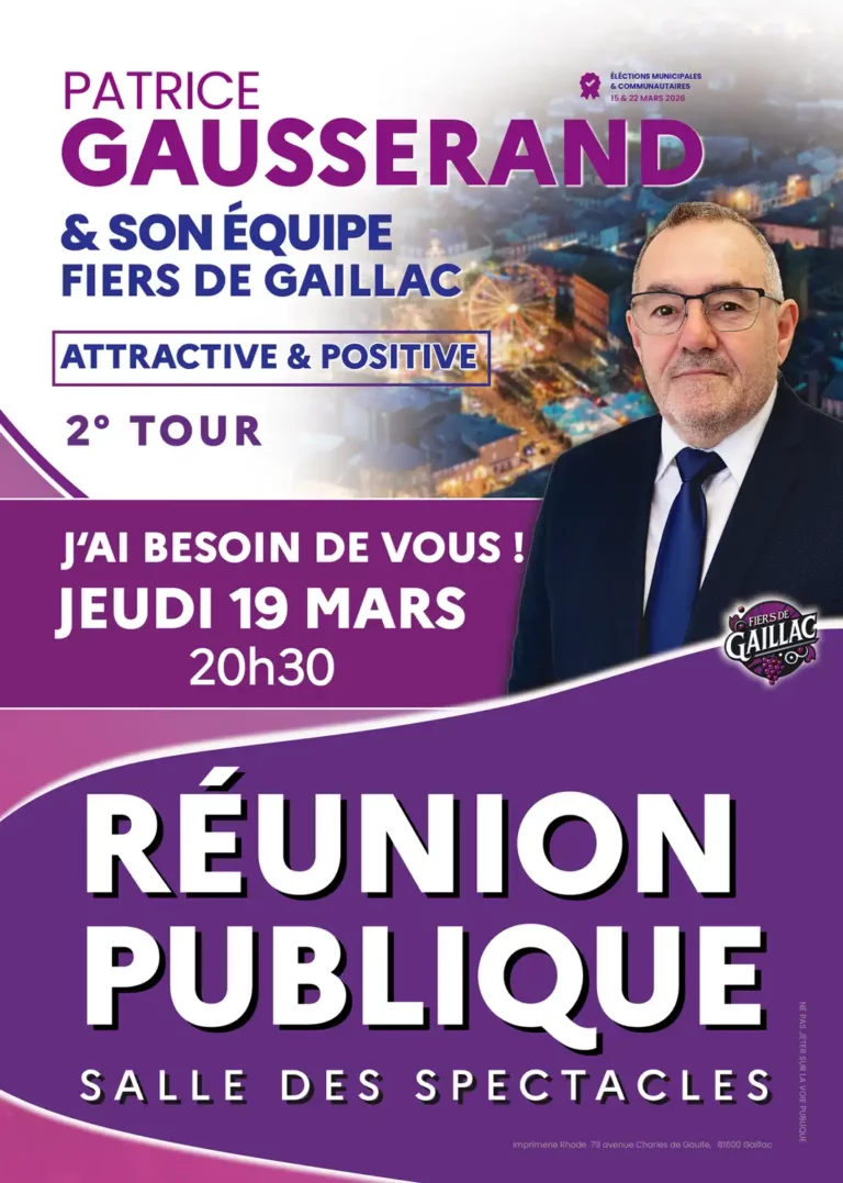 reunion publique patrice gausserand 19 mars 2026